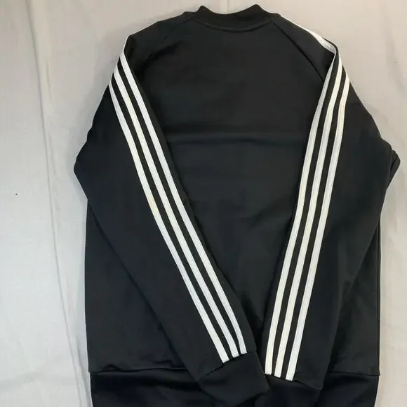 Adidas Women’s Vintage Trifoil Black Zip Track Jacket Three White Stripes L - Picture 4 of 6
